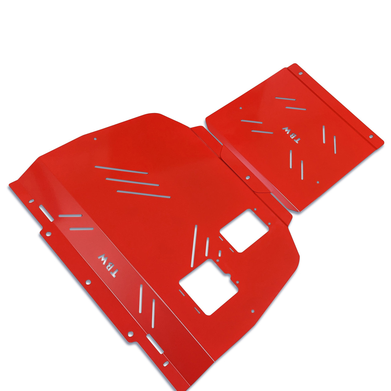 RED Front & Rear Aluminum Engine Under Trays for 16-21 Honda Civic