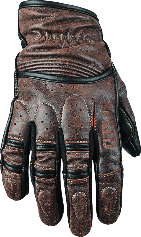 Speed and Strength Rust and Redemption Leather Gloves Brown Medium  878622