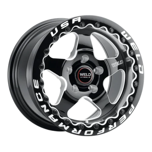 Weld S904 17x10 Ventura Beadlock 5x114.3 ET 49 BS 7.42 Gloss BLK