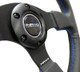 NRG Reinforced Steering Wheel (320mm) Black Leather w/Blue Stitching - RST-012R