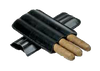 Black 3-Cigar Case (Bonded Leather)