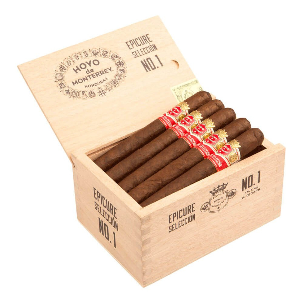 Hoyo Epicure Seleccion No. 2 Cigars - 4.88 x 50 (Box of 20) Open