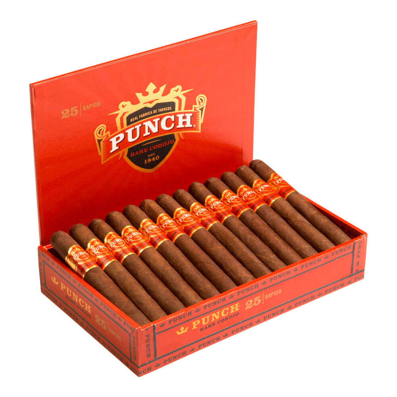 Punch Rare Corojo Rapido Cigars - 5 x 40 (Box of 25)