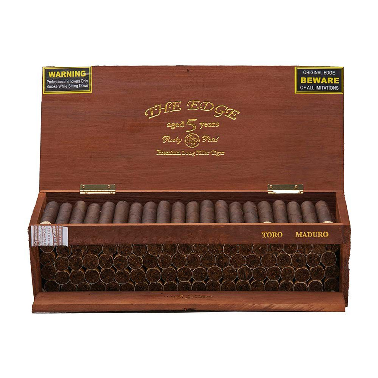 Rocky Patel The Edge Maduro Torpedo Tray Cigars - 6 x 52 (Box of 100) Open