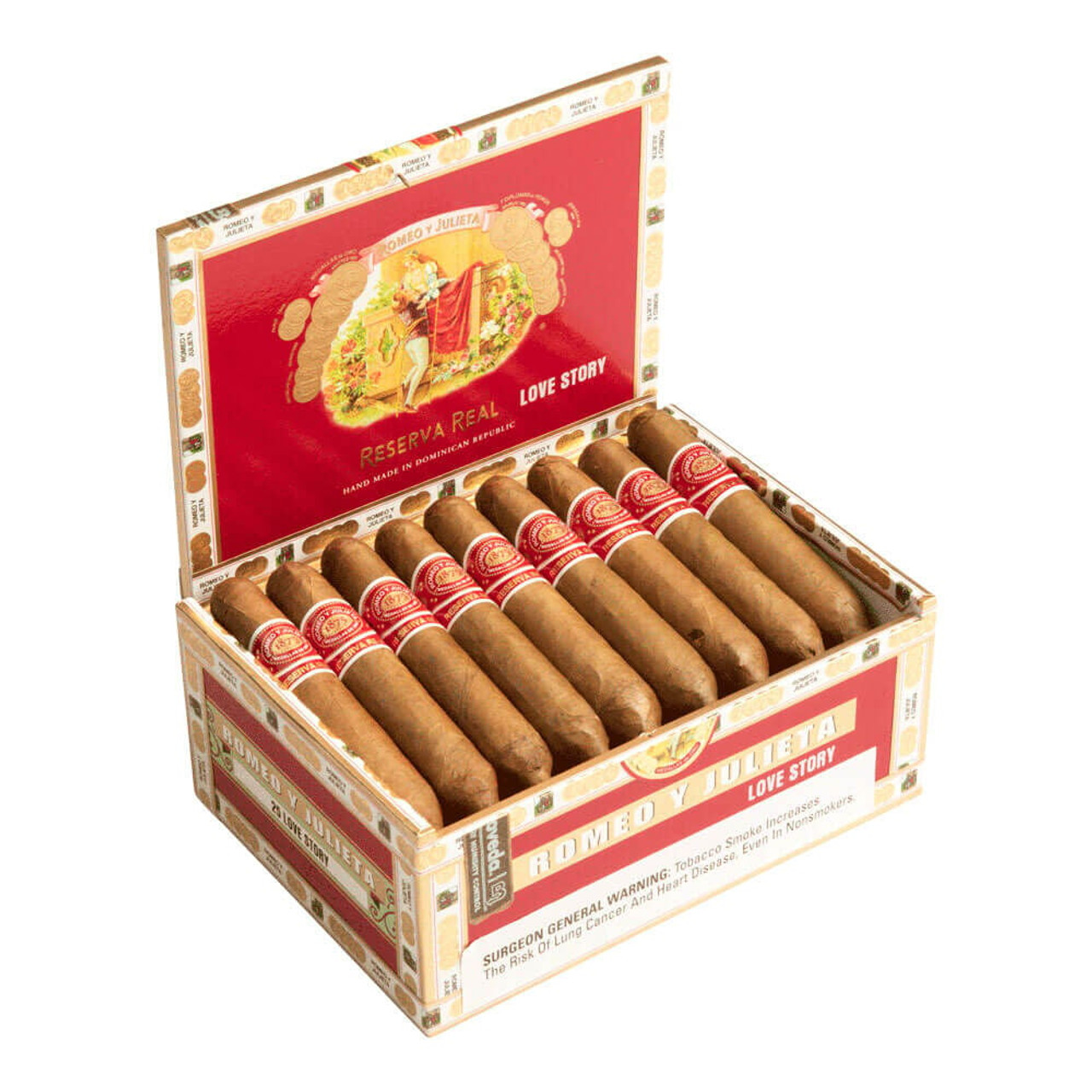 Romeo y Julieta Reserva Real Gran Toro Tubo Cigars - 6 x 54 (Box of 20 Aluminum Tubes) Open