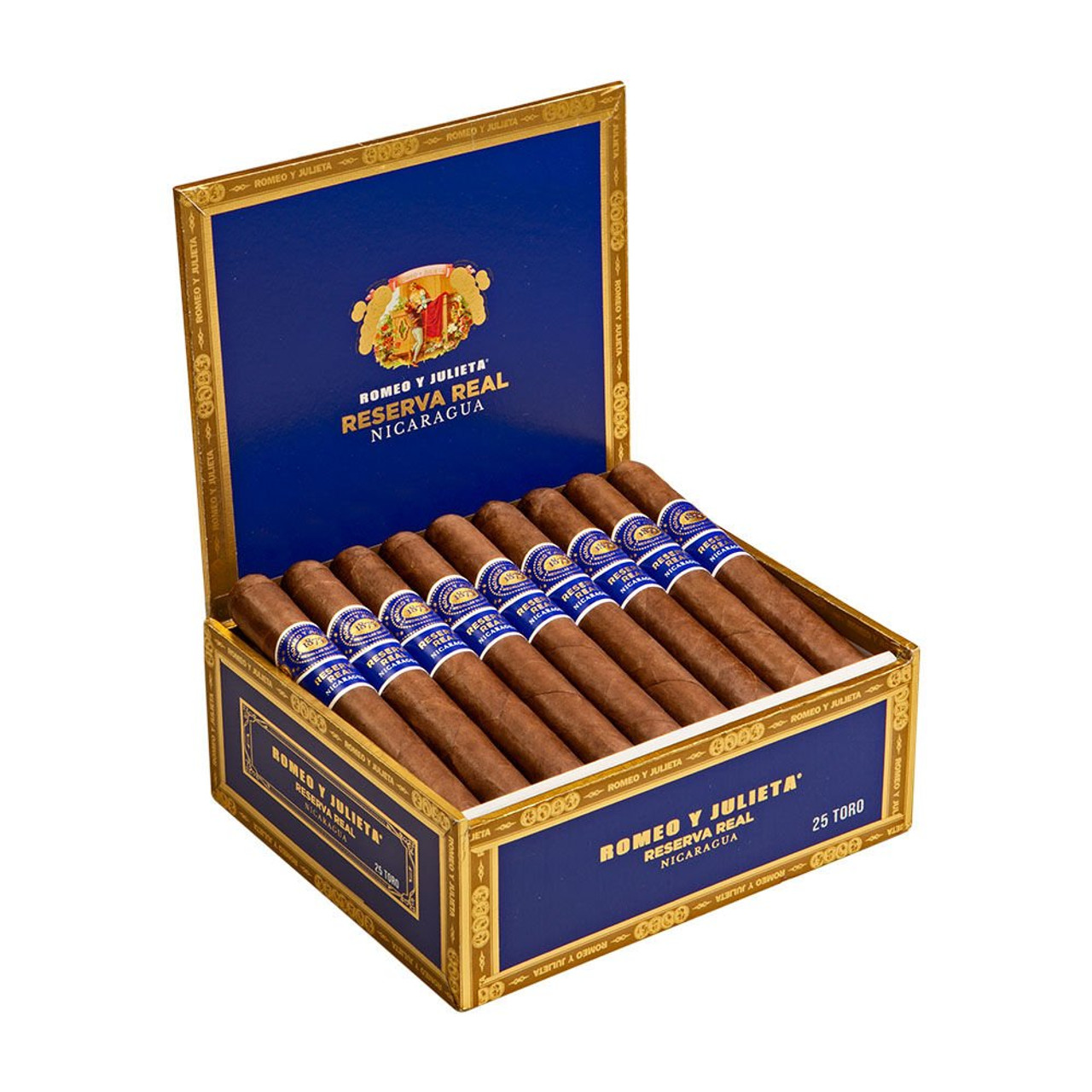Romeo y Julieta Reserva Real Nicaragua Robusto Cigars - 5 x 50 (Box of 25) Open