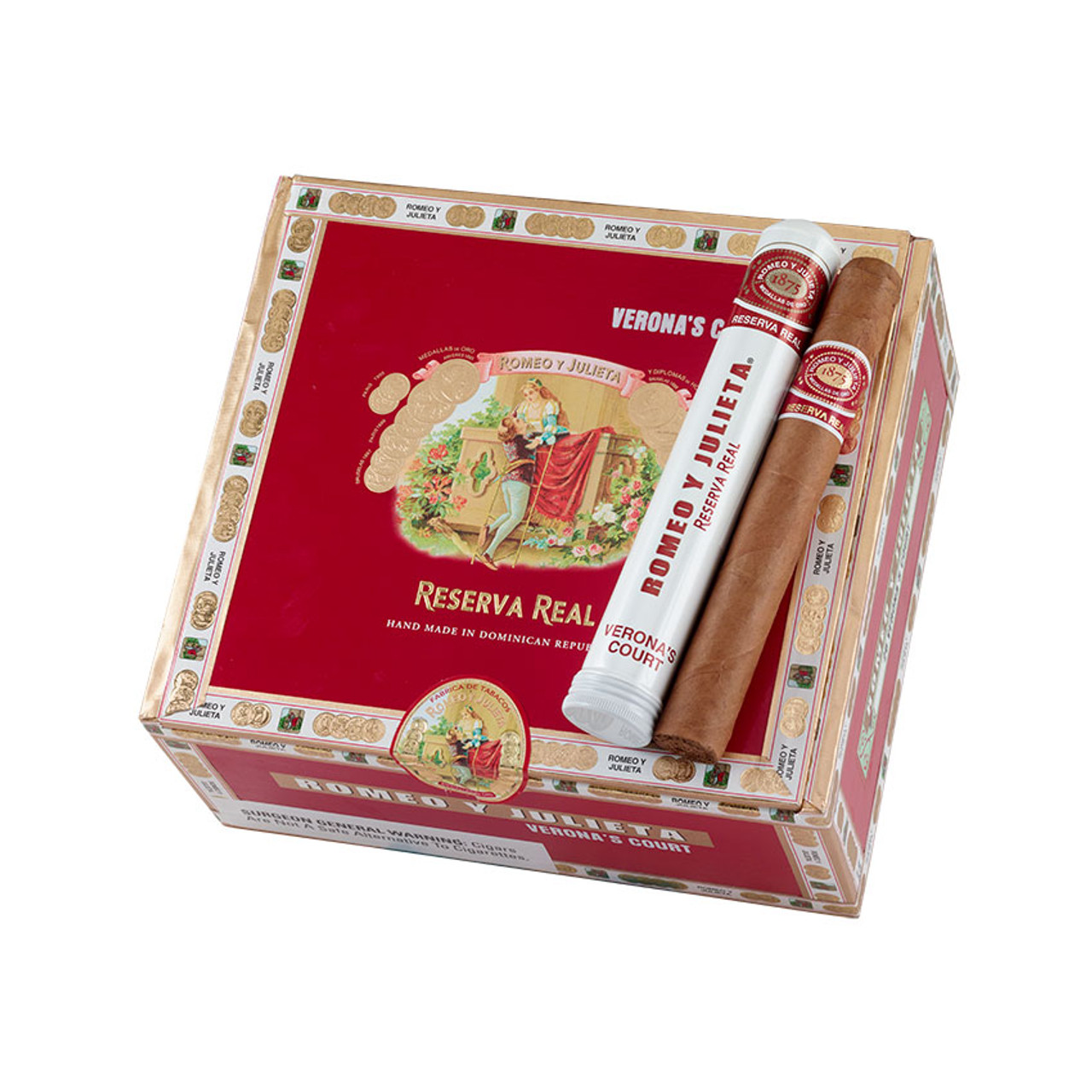 Romeo y Julieta Reserva Real Rothchilde Tubo Cigars - 5 x 52 (Box of 20 Aluminum Tubes) *Box