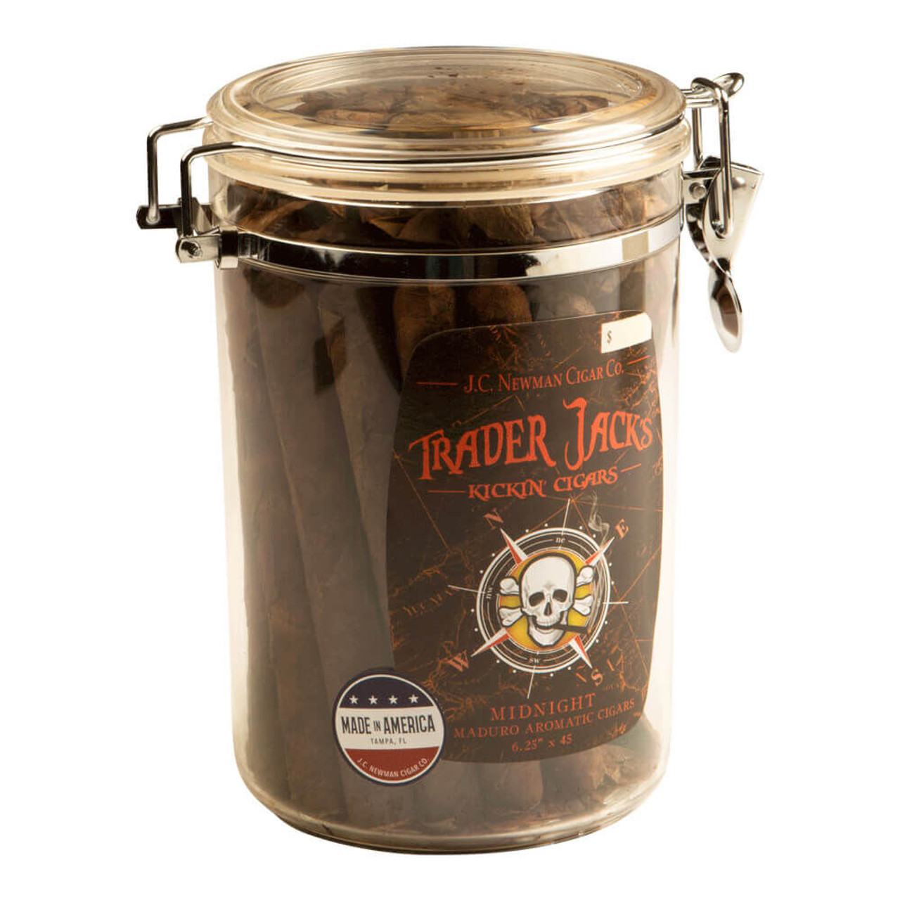 Trader Jack's Kickin' Cigars Midnight Humidor Canister Cigars - 6.25 x 45 (Humi-Jar of 30) *Box