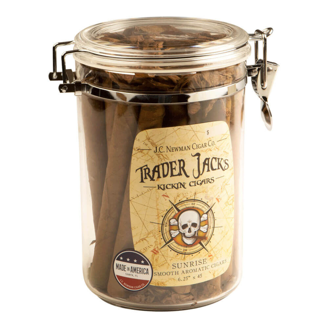 Trader Jack's Kickin' Cigars Sunrise Aromatic Humidor Canister Cigars - 6.25 x 45 (Humi-Jar of 30) *Box