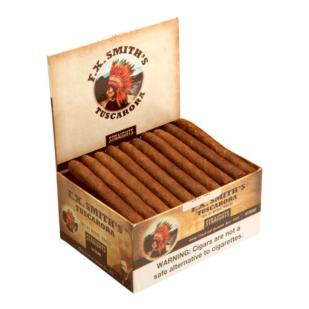 Tuscarora Straight Cigars - 5.12 x 48 (Box of 50) Open