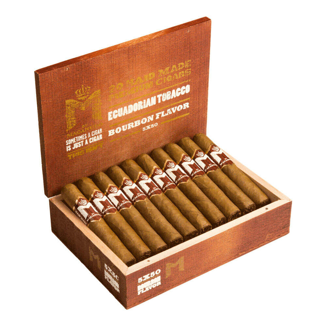 M Bourbon by Macanudo Robusto Cigars - 5 x 50 (Box of 20) Open