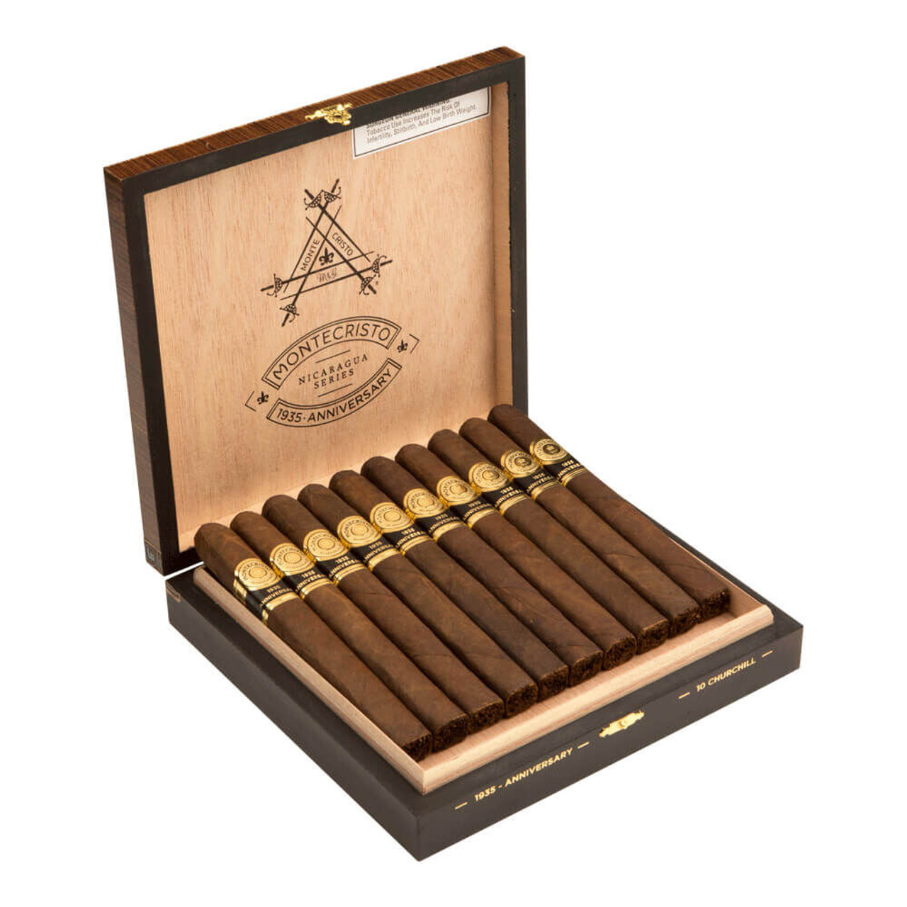 Montecristo 1935 Anniversary Nicaragua Churchill Cigars - 7 x 52 (Box of 10) Open