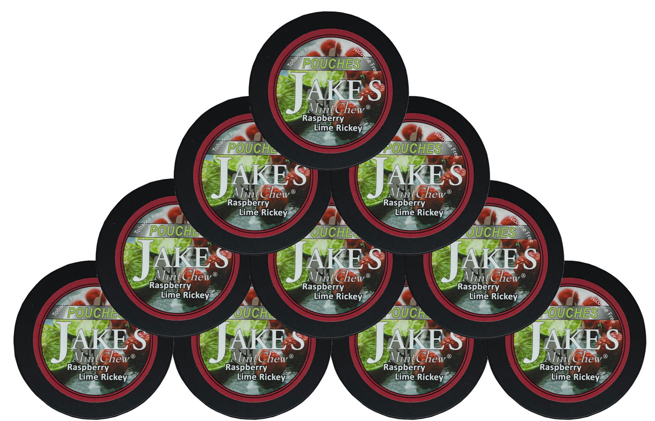 Jake's Mint Herbal Chew Pouches Raspberry Lime 10 Cans