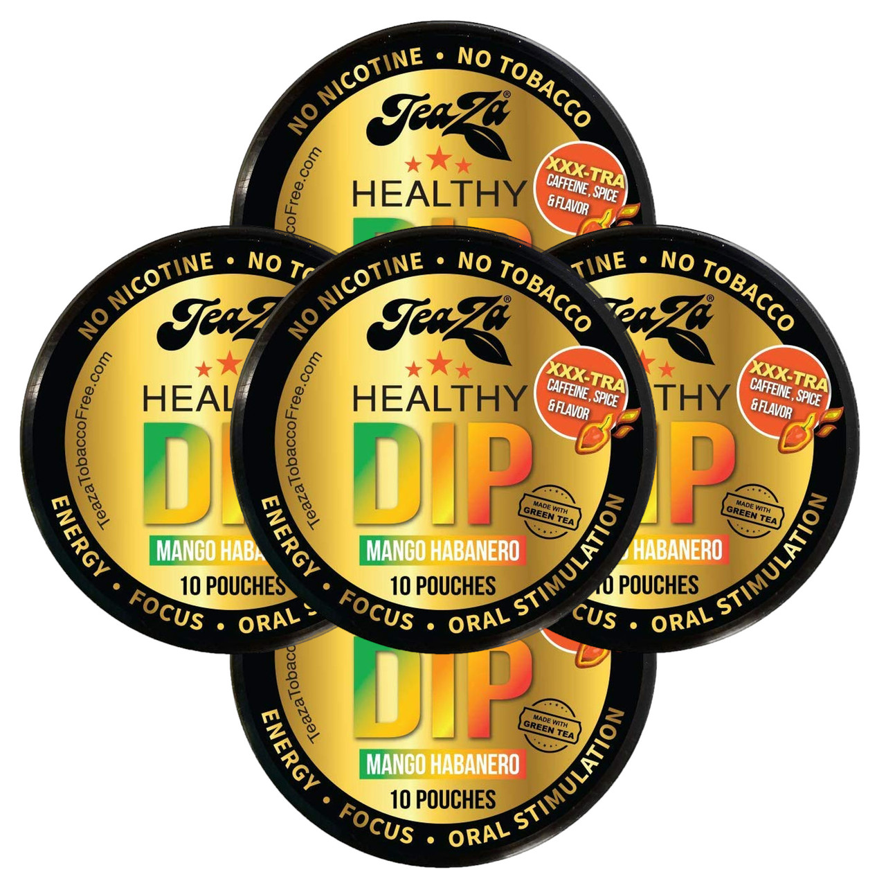 Teaza Energy Dip Pouches Mango Habanero 5 Cans