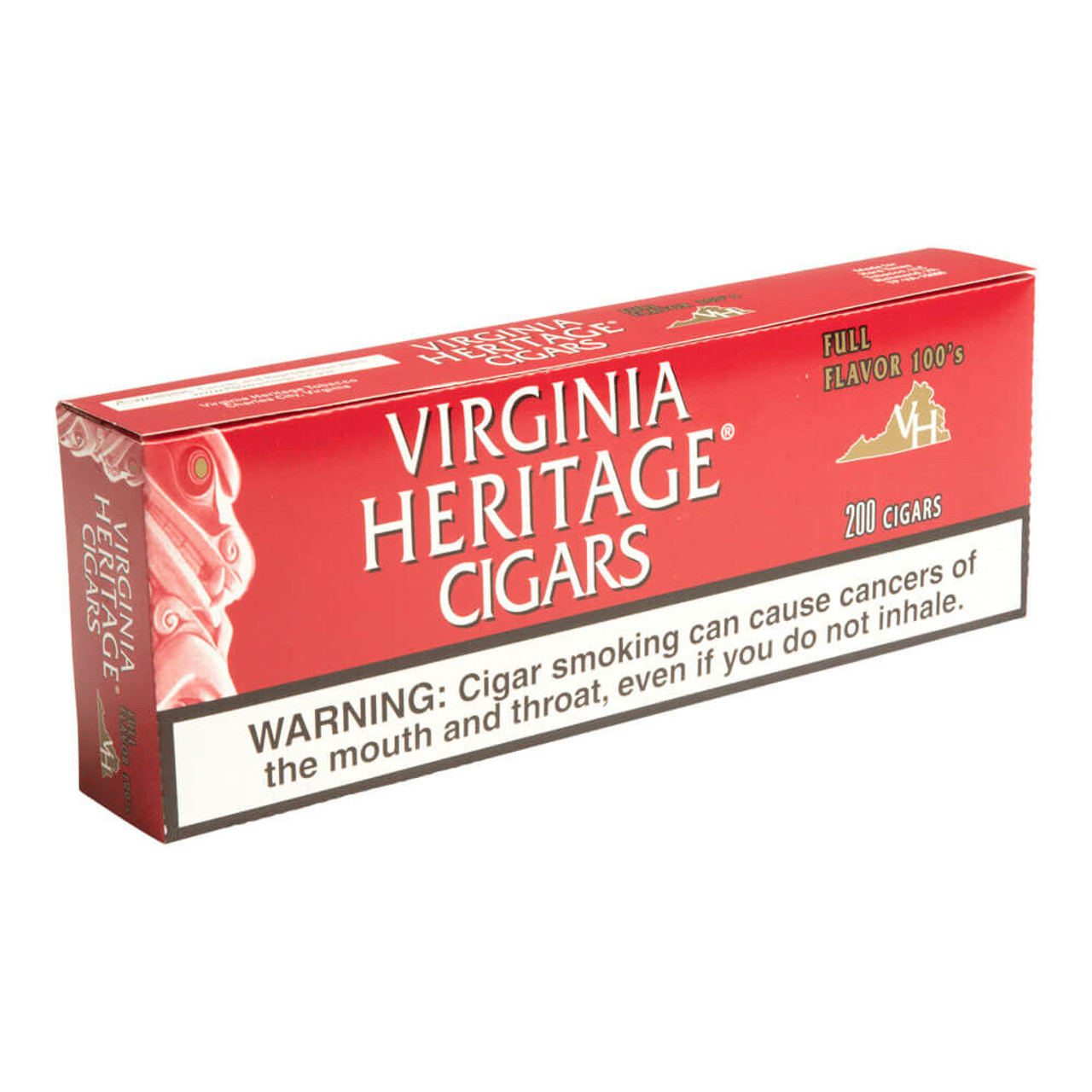 Virginia Heritage Filtered Full Flavor Cigars - 3.12 x 20 (10 Packs of 20 (200 total)) *Box