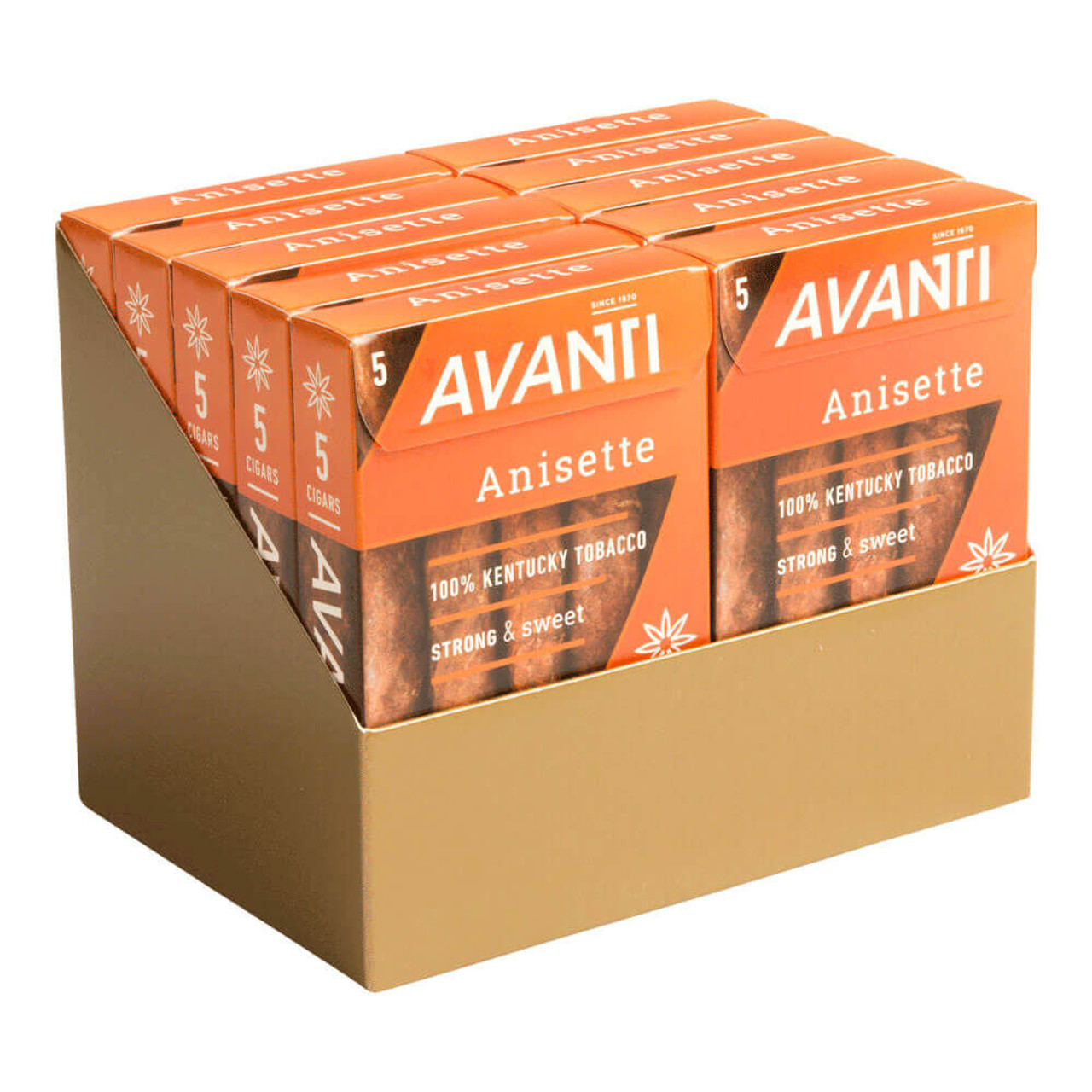 Avanti Original Cigars - 4.25 × 34 (10 Packs Of 5) - Natural *Box