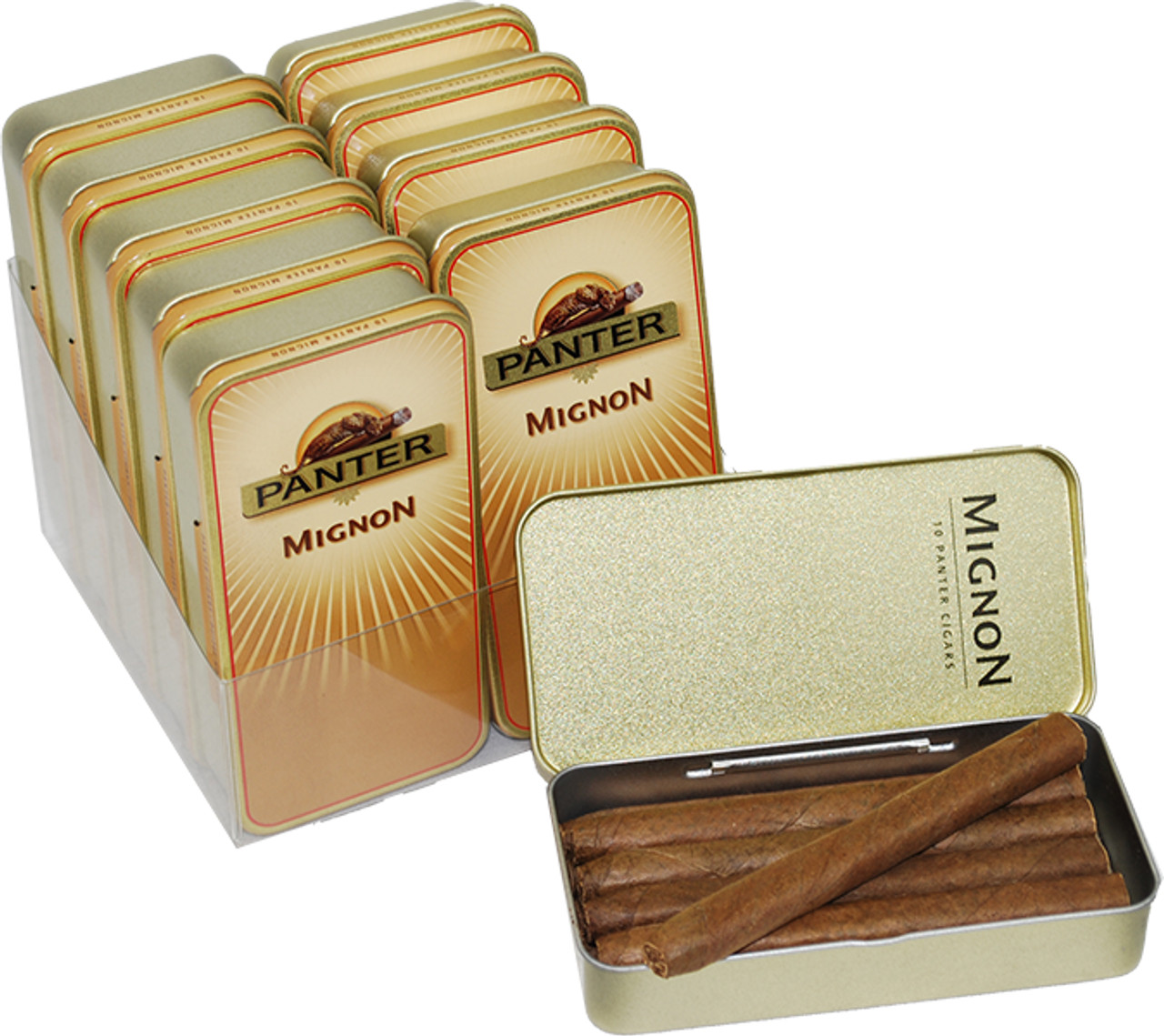 Panter Mignon Cigars - 3.75 x 30 (10 Tins of 10 (100 total))