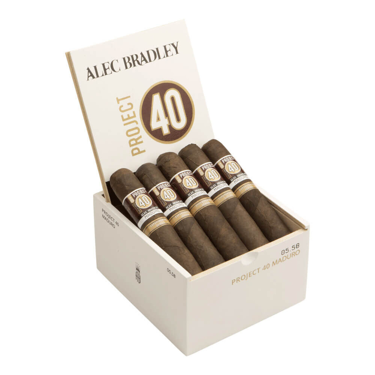 Alec Bradley Project 40 Double Robusto Maduro Cigars - 5 x 58 (Box of 15) Open