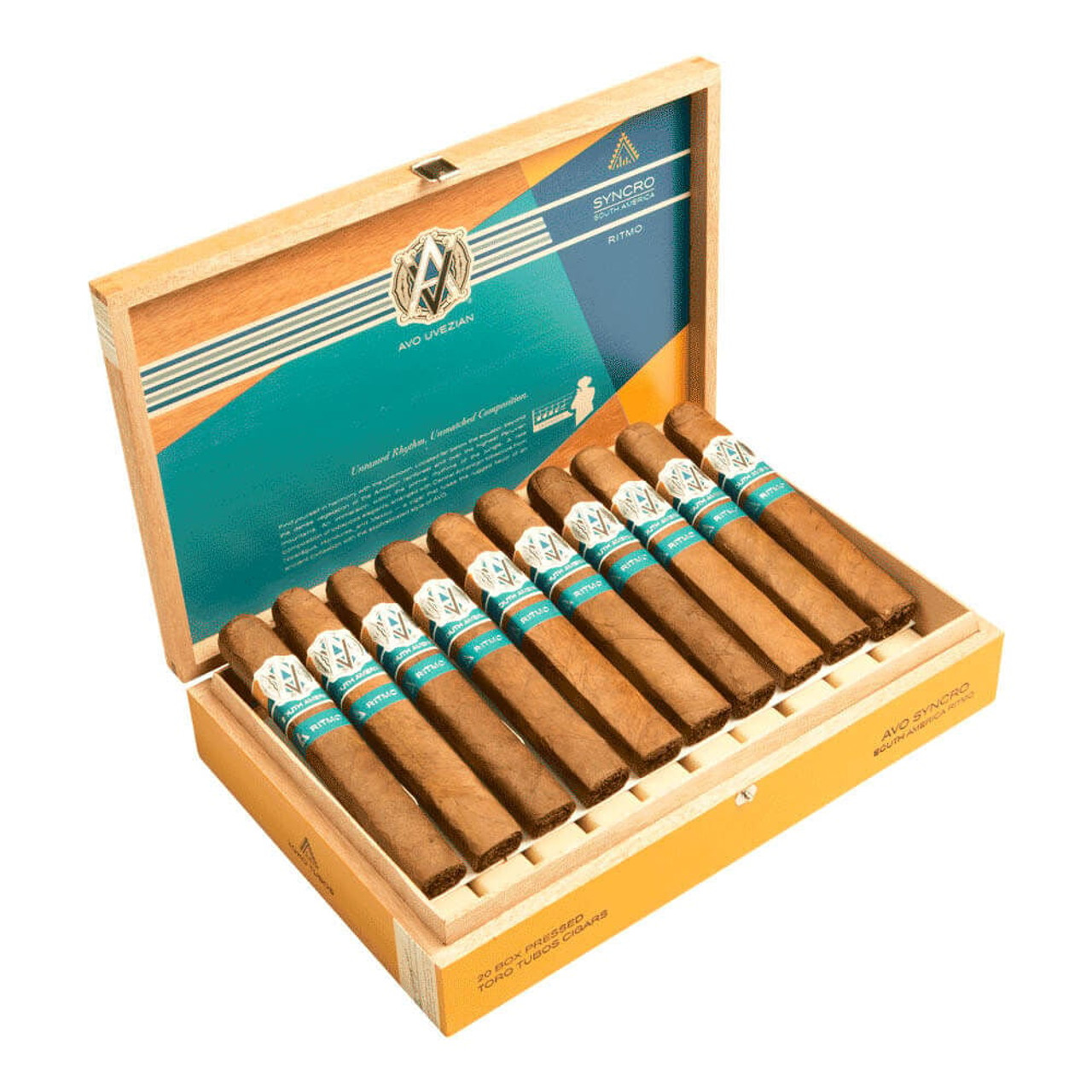 AVO Syncro Ritmo Toro Tubo Cigars - 6 x 54 (Box of 20) Open