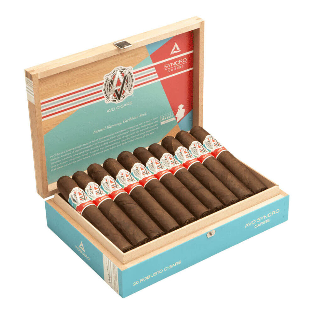 AVO Syncro Caribe Robusto Cigars - 5 x 50 (Box of 20) Open