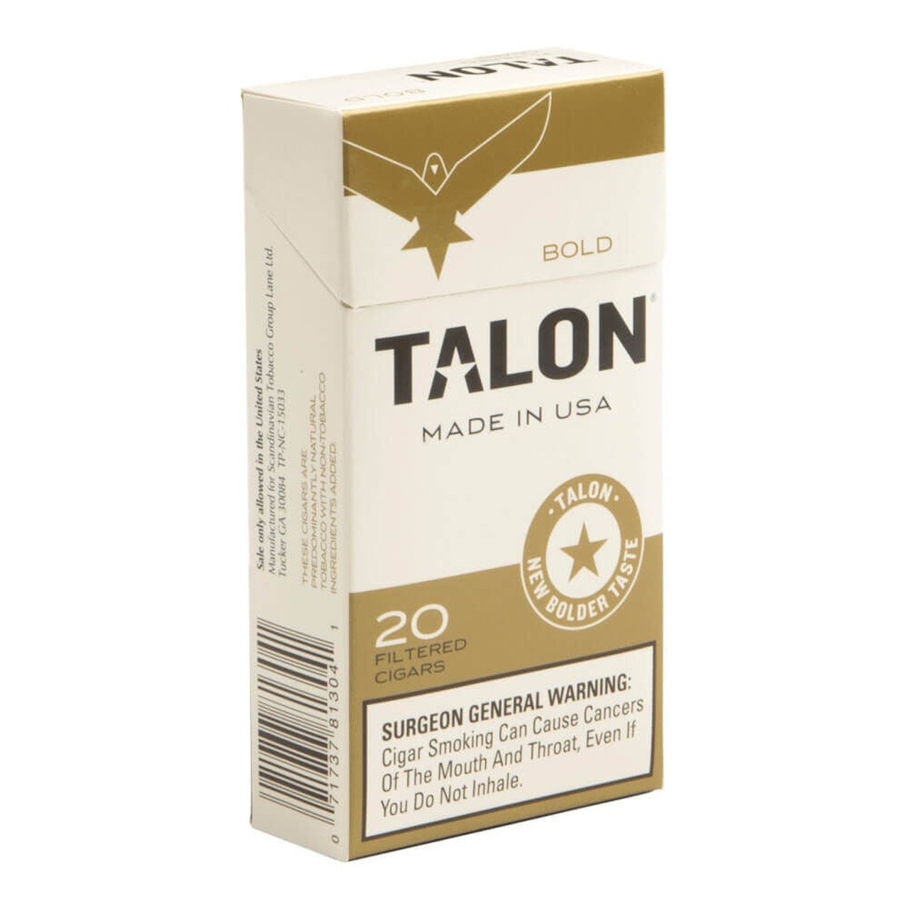Talon Filtered Bold Cigars - 3.87 x 20 (10 Packs of 20) Single Pack