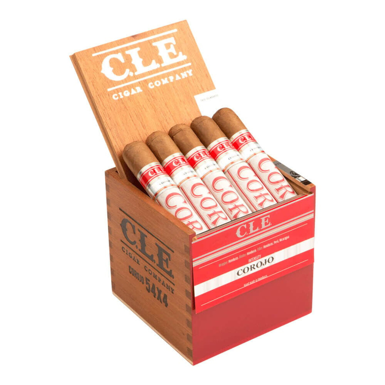 CLE Chaparros Corojo Cigars - 4 x 54 (Box of 25) Open