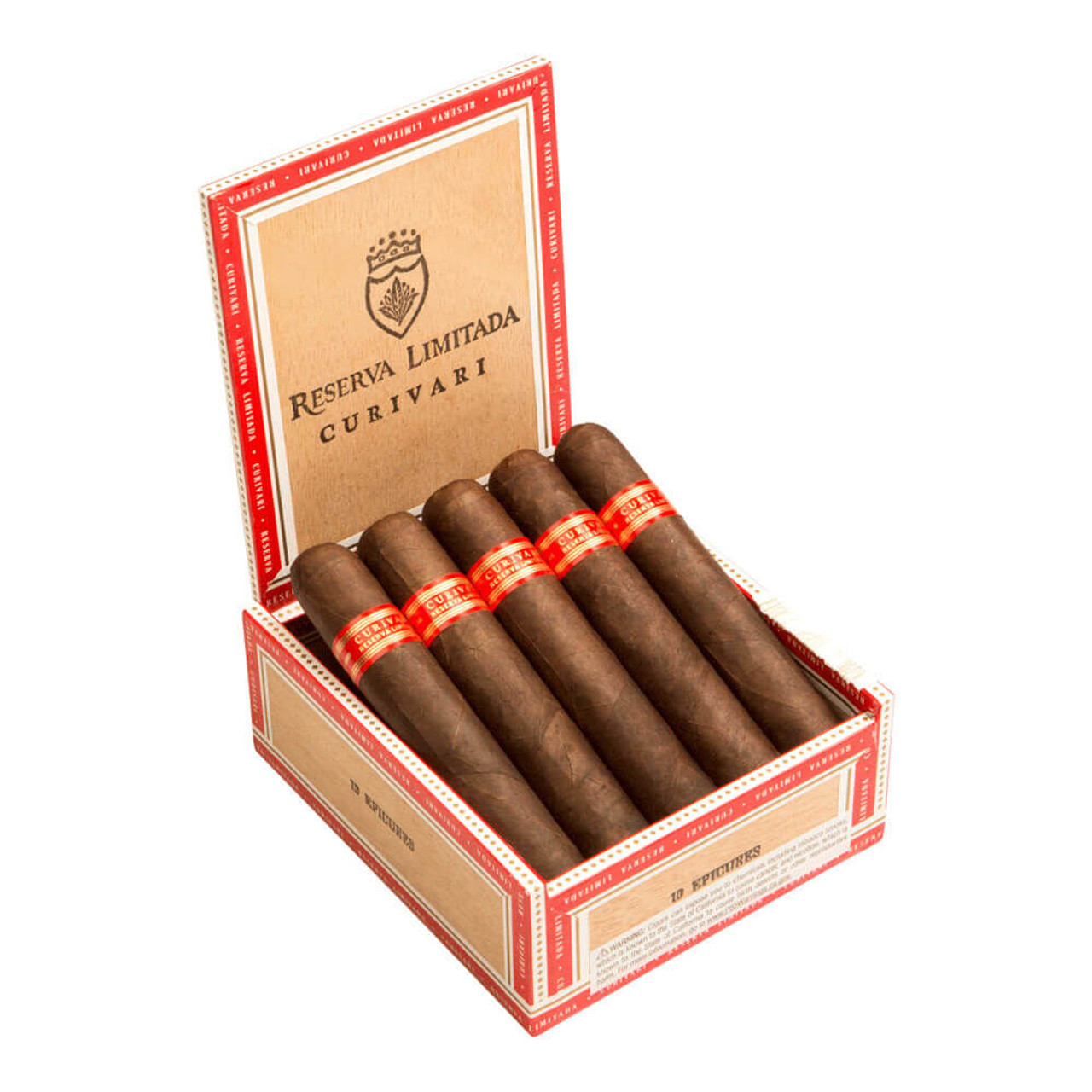 Curivari Reserva Limitada Classica Epicures Cigars - 4.5 x 52 (Box of 10) Open