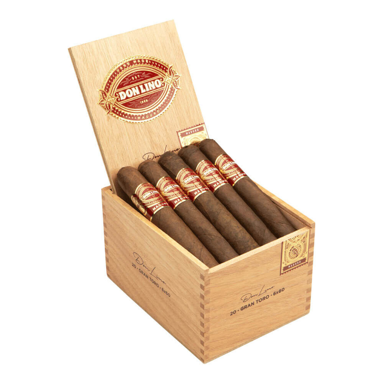 Don Lino Maduro Gran Toro Cigars - 6 x 60 (Box of 20) Open