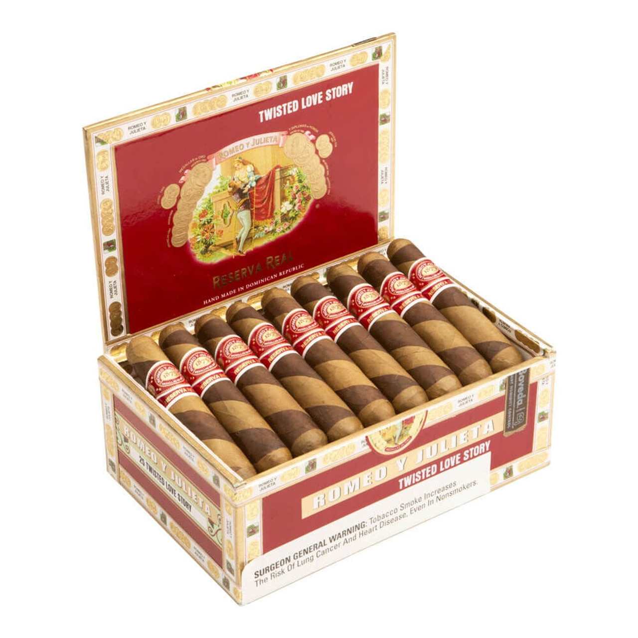 Romeo y Julieta Reserva Real Twisted Love Story Cigars - 4.25 x 46 (Box of 25) Open