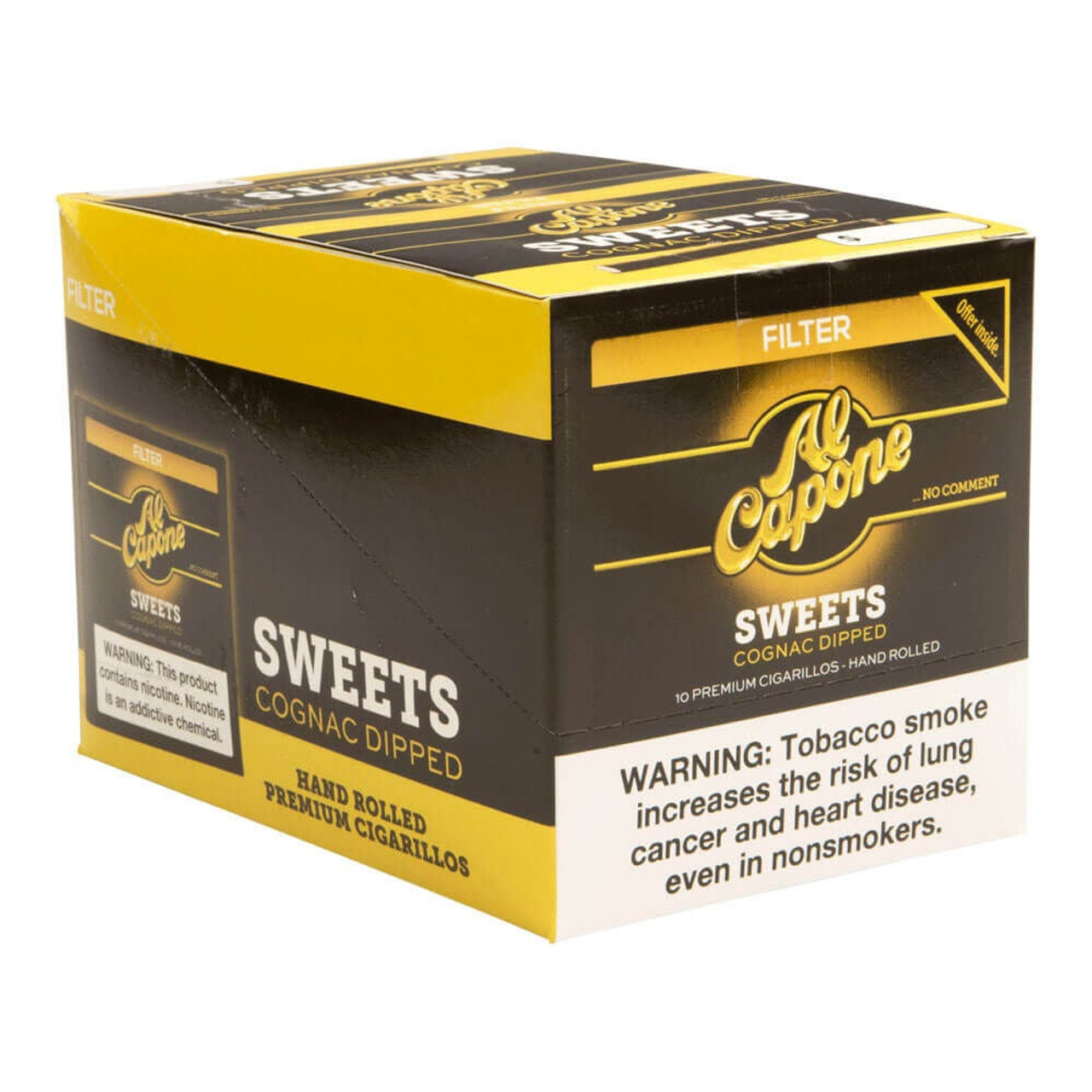 Al Capone Filter Sweets Cigars (10 Packs Of 10) - Natural *Box
