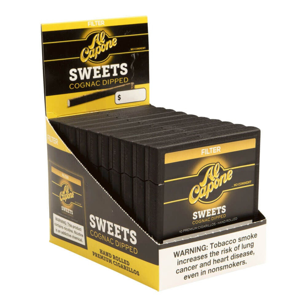Al Capone Filter Sweets Cigars (10 Packs Of 10) - Natural Open