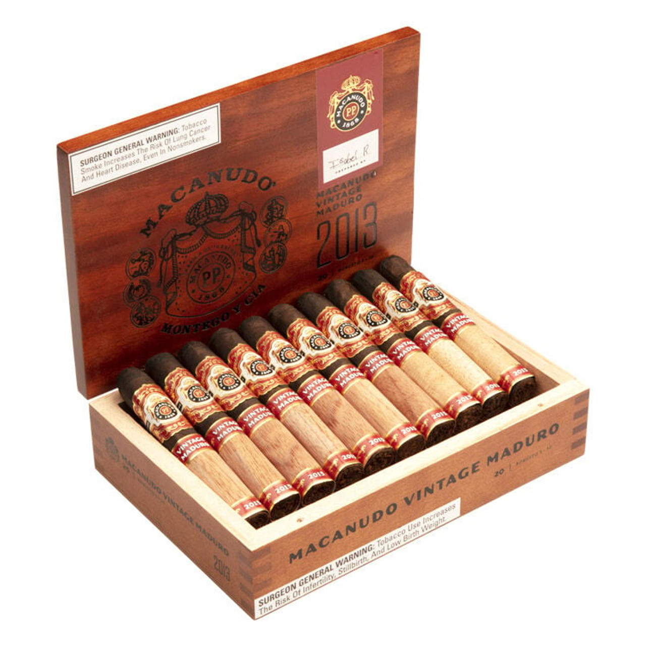 Macanudo Maduro Vintage 2013 Robusto Cigars - 5 x 50 (Box of 20) Open