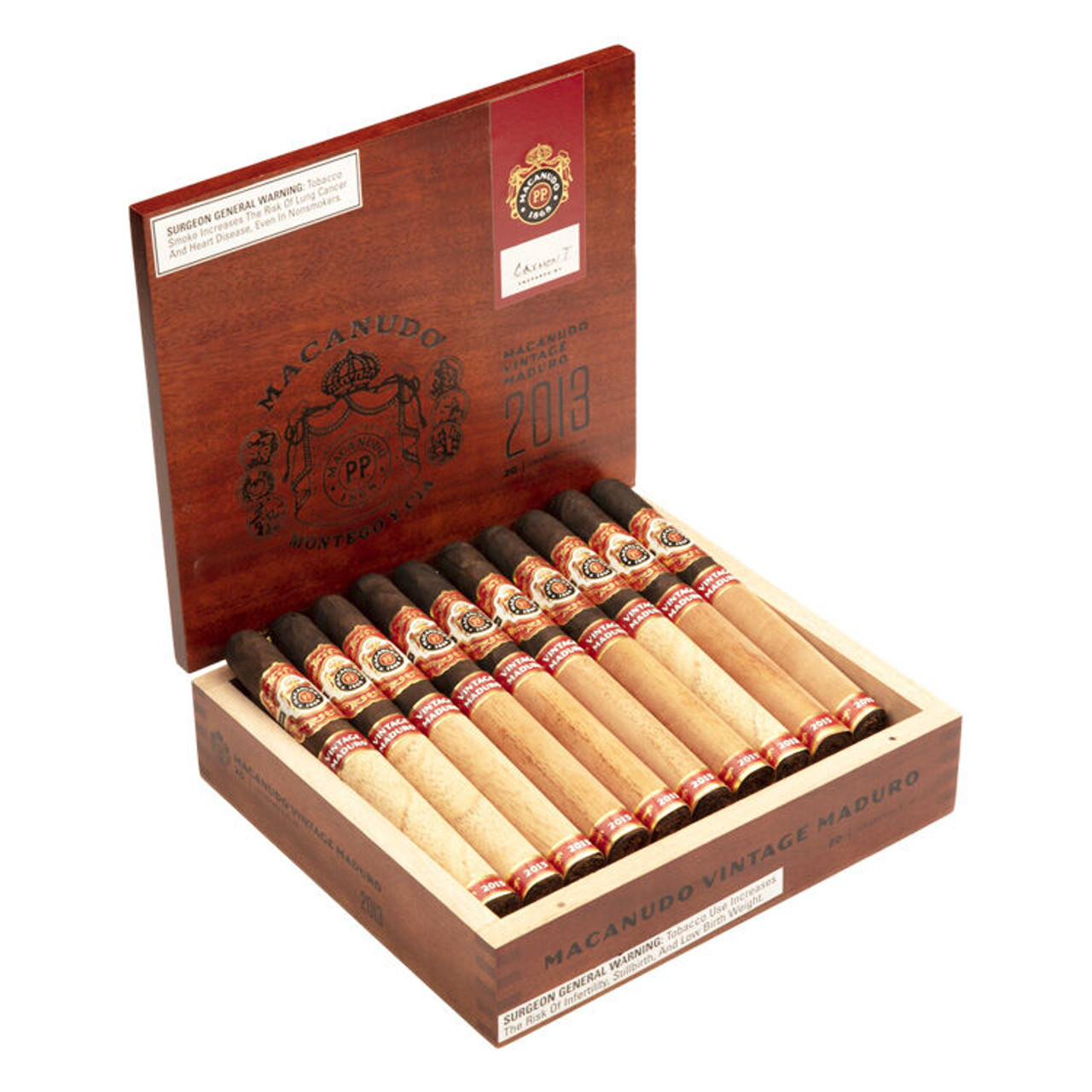 Macanudo Maduro Vintage 2013 Churchill Cigars - 7 x 49 (Box of 20) Open
