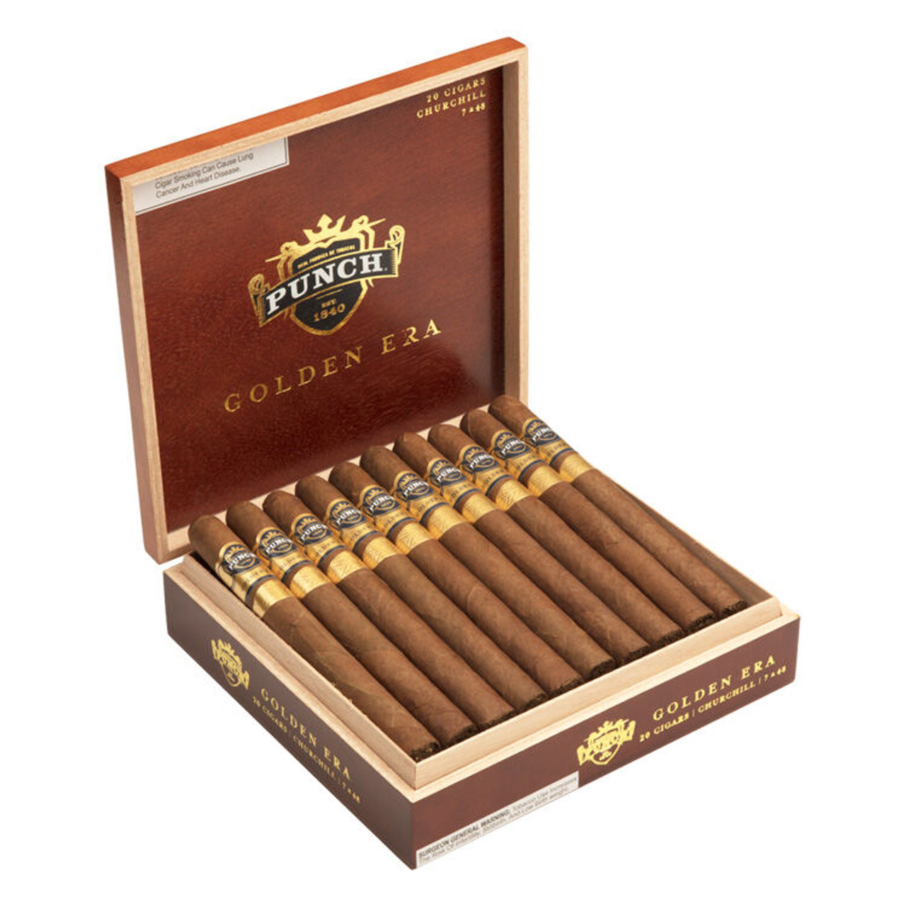 Punch Golden Era Churchill Cigars - 7 x 48 (Box of 20) Open