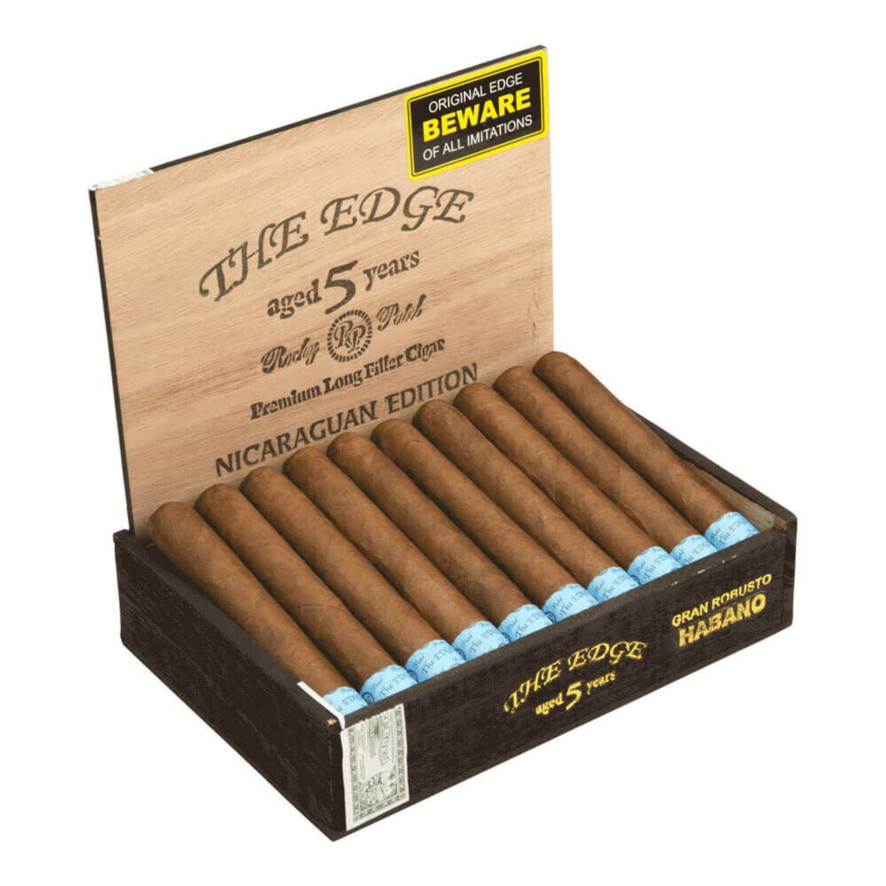 Rocky Patel The Edge Habano Gran Robusto Cigars - 5.5 x 54 (Box of 20) Open