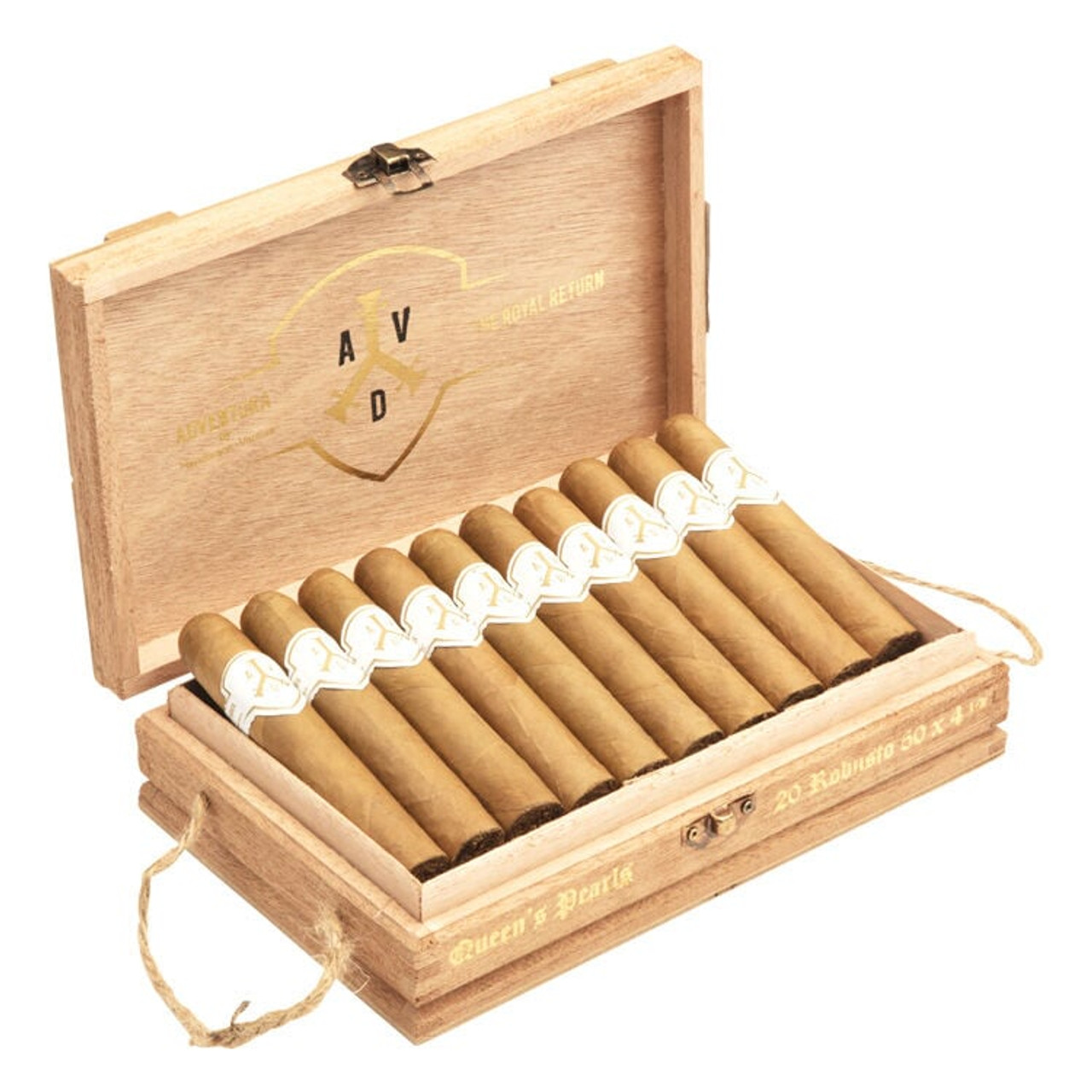 ADVentura The Royal Return Robusto Queens Pearls Cigars - 4.5 x 50 (Box of 20) Open