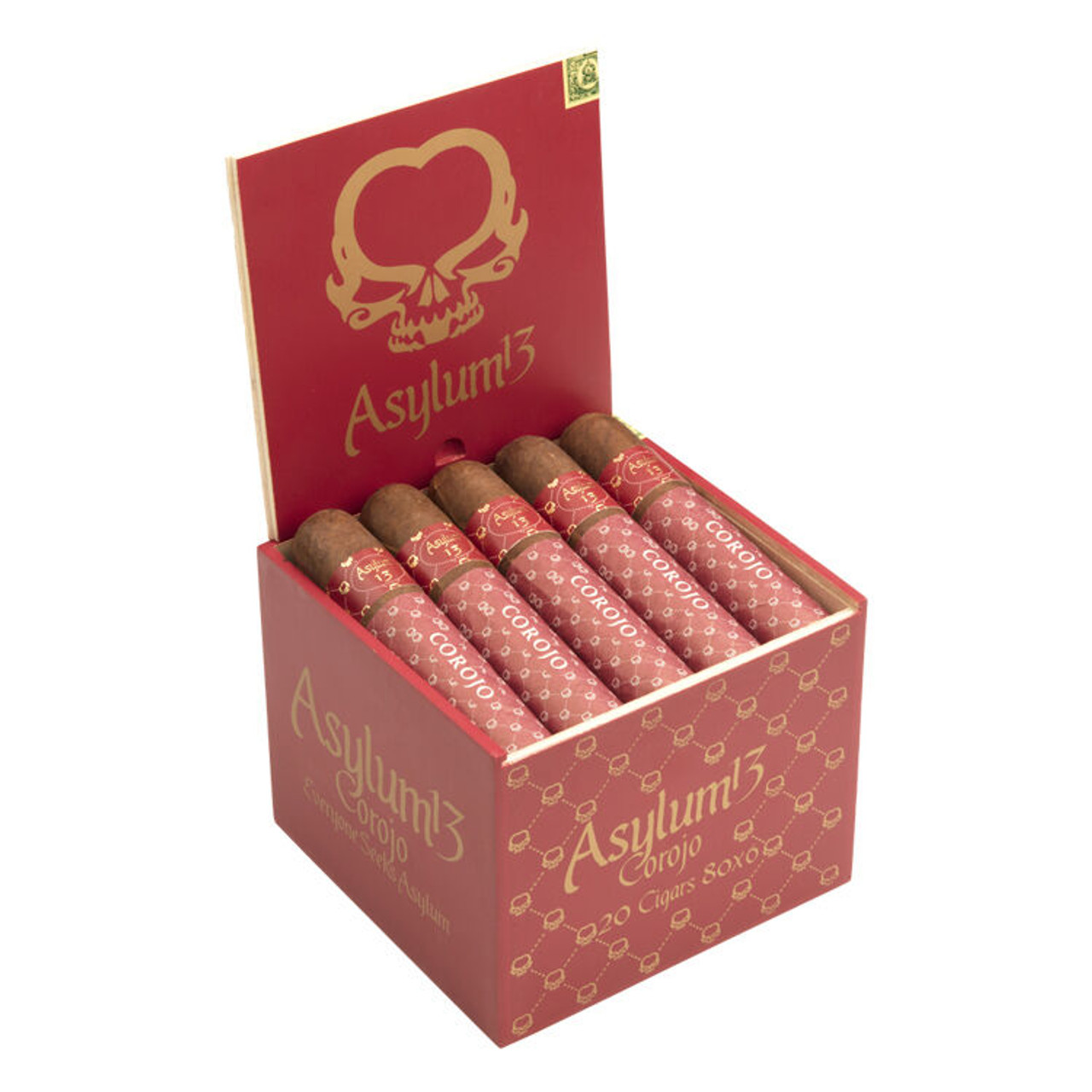 Asylum 13 Corojo 80 x 6 Cigars - 6 x 80 (Box of 20) Open