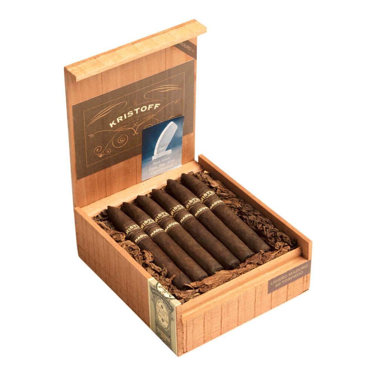 Kristoff Ligero Maduro Torpedo Cigars - 6.25 x 52 (Box of 20) Open