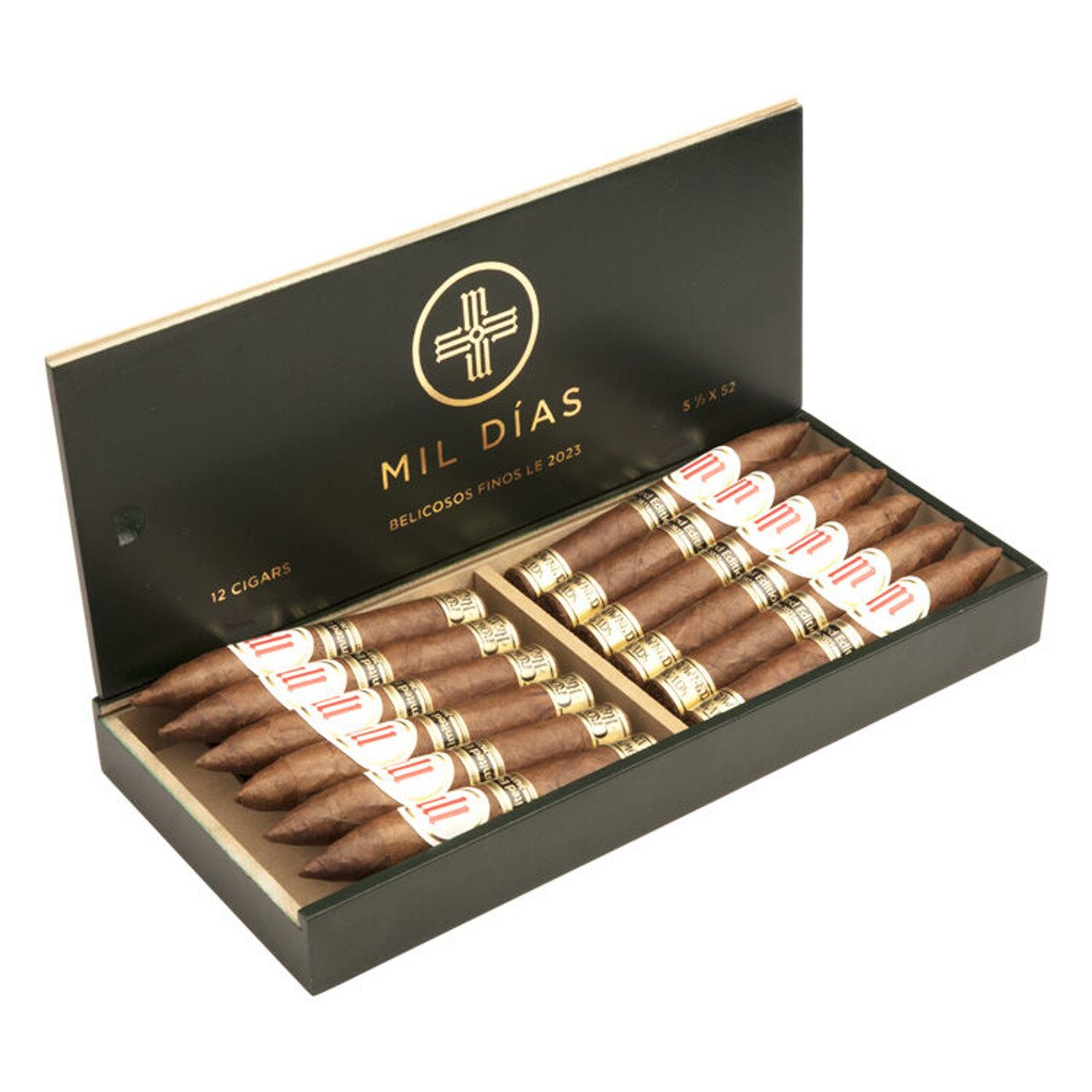 Crowned Heads Mil Dias Limited Edition Belicoso Finos Cigars - 5.5 x 52 (Box of 12) Open