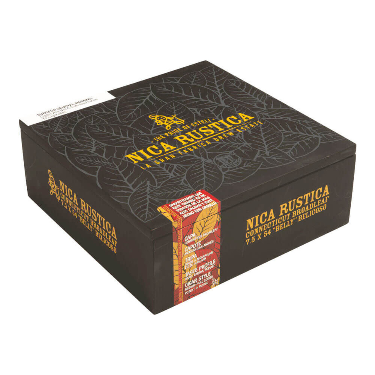 Nica Rustica Broadleaf Belly Cigars - 7.5 x 54 (Box of 25) *Box