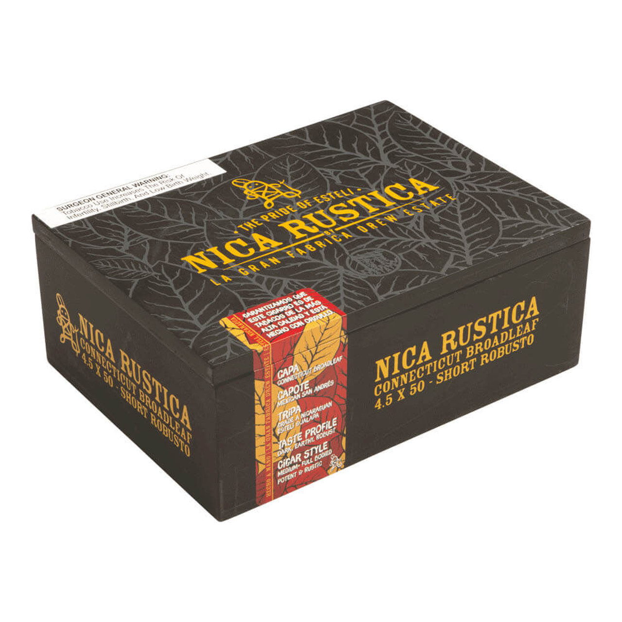 Nica Rustica Broadleaf Short Robusto Cigars - 4.5 x 50 (Box of 25) *Box
