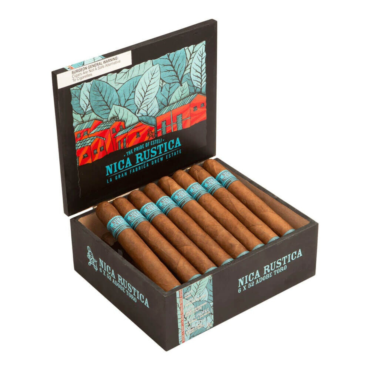 Nica Rustica Adobe Toro Cigars - 6 x 52 (Box of 25) Open