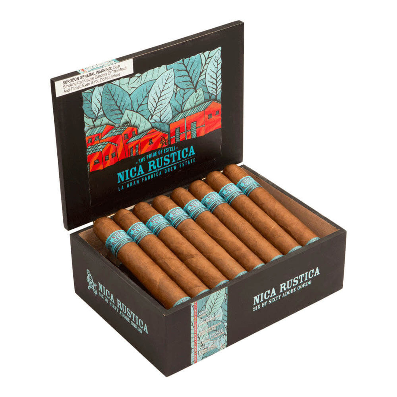 Nica Rustica Adobe Gordo Cigars - 6 x 60 (Box of 25) Open