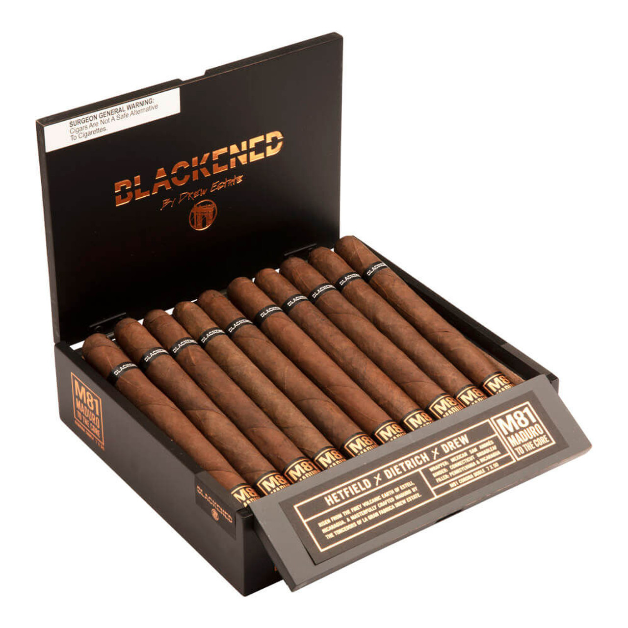 Blackened by Drew Estate Corona Doble Cigars - 7 x 50 (Box of 20) Open