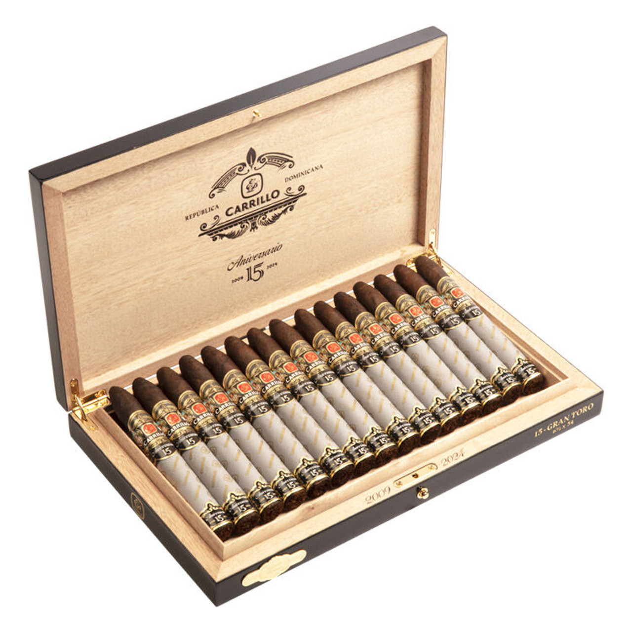 E.P. Carrillo 15th Anniversary Gran Toro Ltd. Edition Cigars - 6.5 x 54 (Box of 15) Open