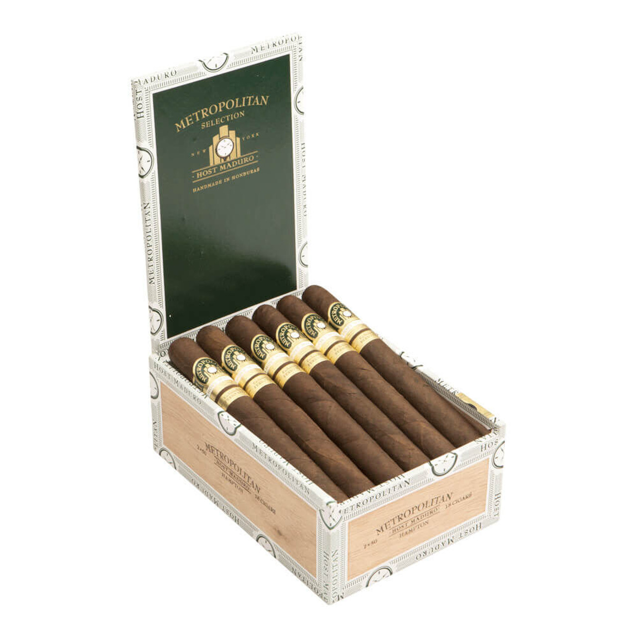 Ferio Tego Metropolitan Host Maduro Hampton Cigars - 7 x 50 (Box of 18) Open
