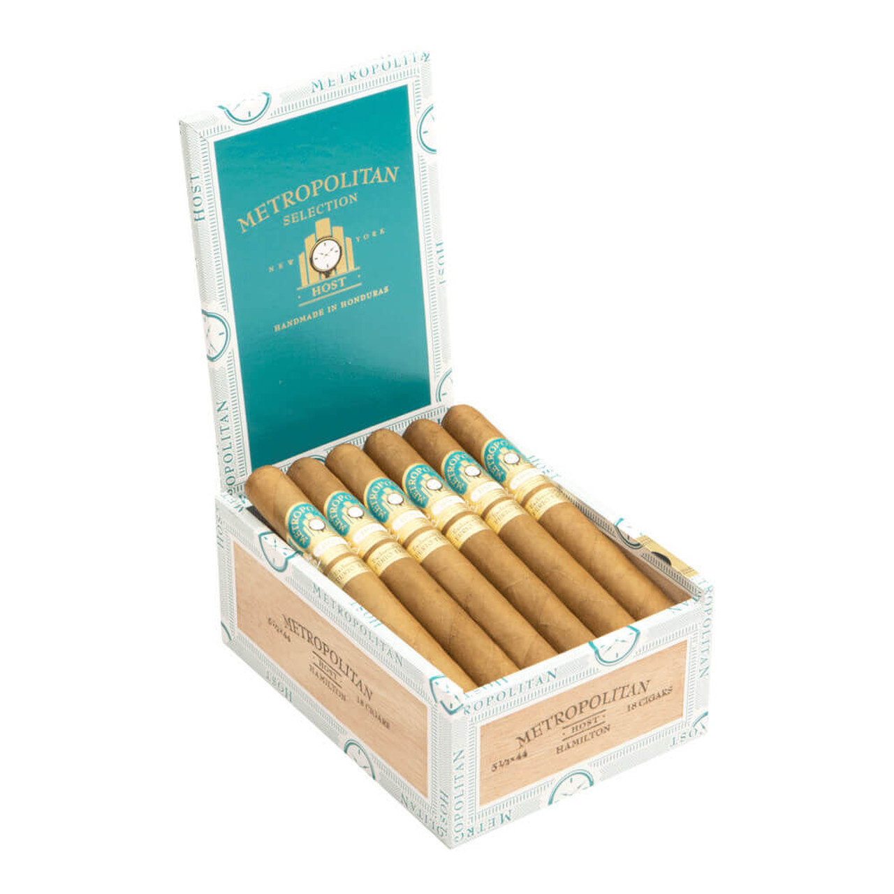 Ferio Tego Metropolitan Host Hamilton Cigars - 5.5 x 44 (Box of 18) Open