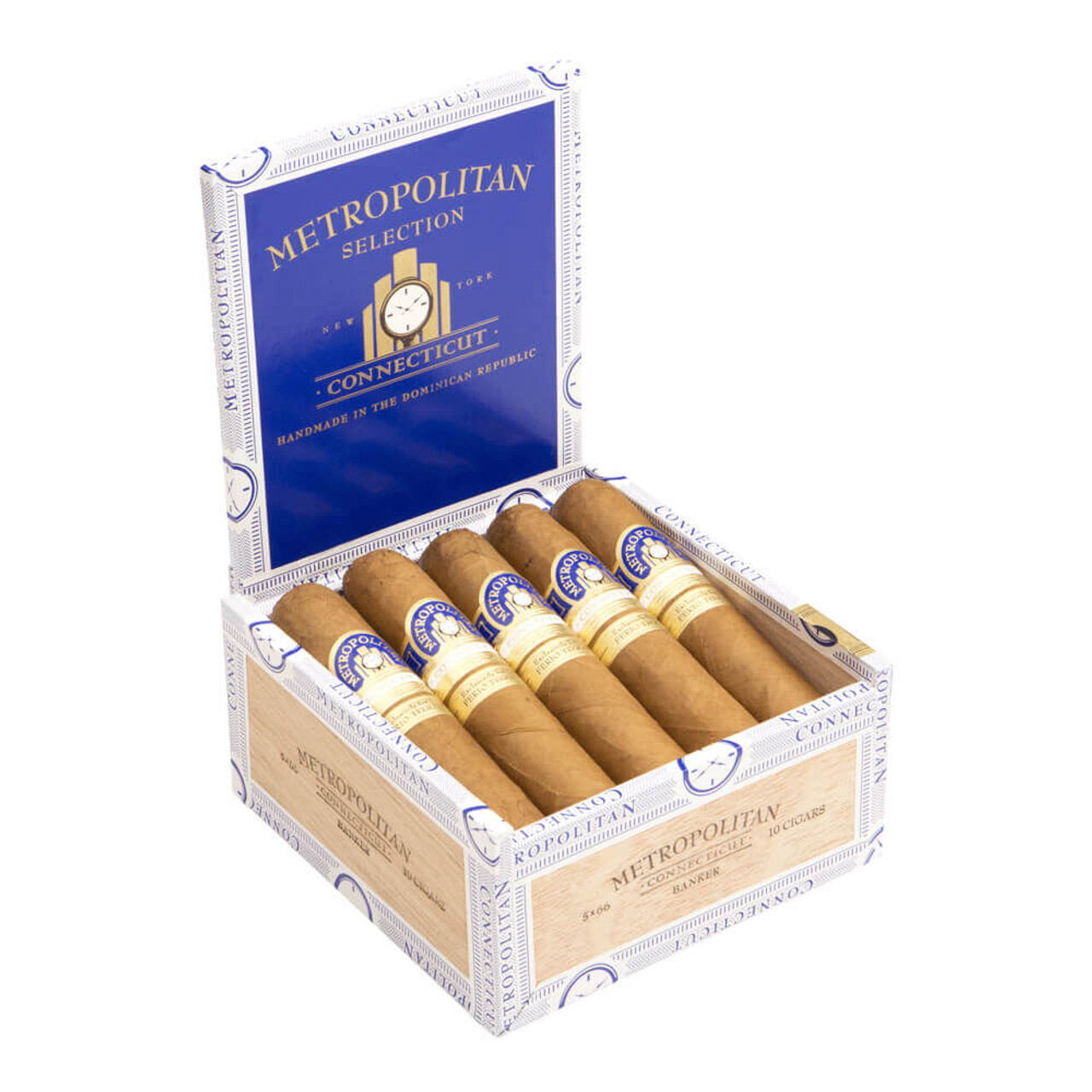 Ferio Tego Metropolitan Connecticut Banker Cigars - 5 x 66 (Box of 10) Open
