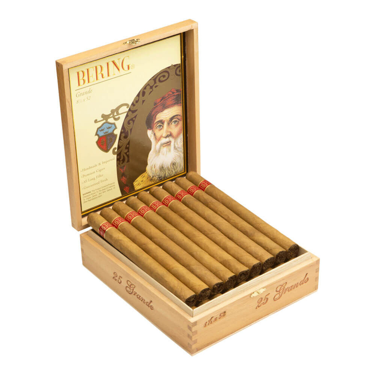 Bering Grande Cigars - 8.5 x 52 (Box of 25) Open