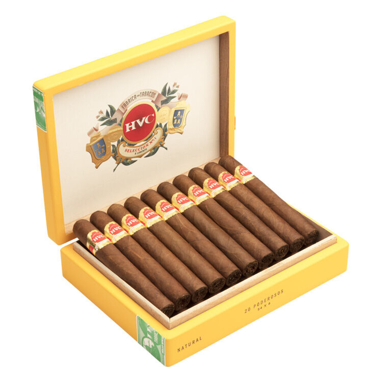 HVC Seleccion No. 1 Habano Poderosos Cigars - 6 x 54 (Box of 20) Open